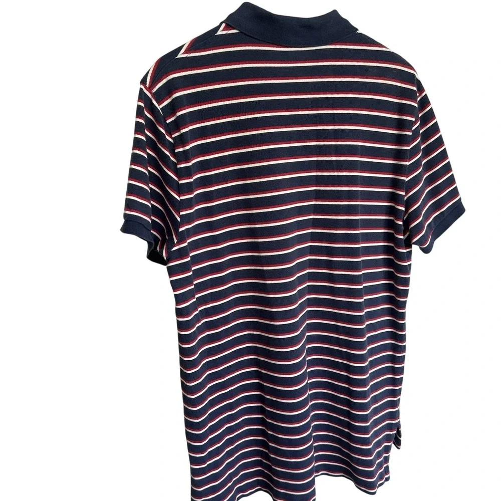 POLO Ralph Lauren Custom Fit Preppy Classic Golf Stripe Shirt Men XL Vintage